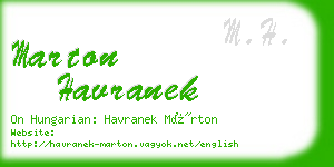 marton havranek business card